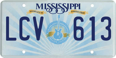 MS license plate LCV613