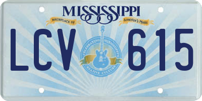 MS license plate LCV615