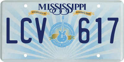 MS license plate LCV617