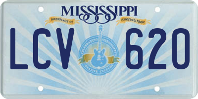 MS license plate LCV620