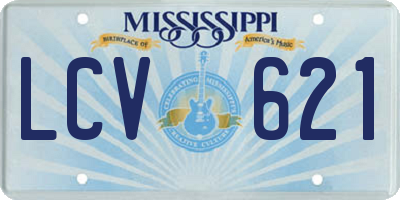 MS license plate LCV621