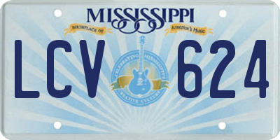 MS license plate LCV624