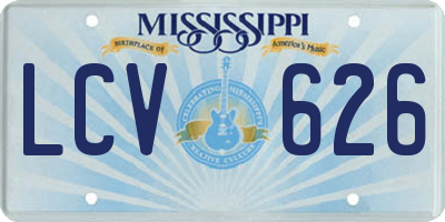 MS license plate LCV626