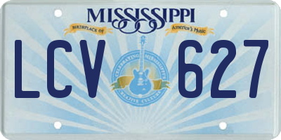 MS license plate LCV627