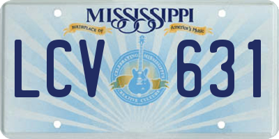MS license plate LCV631