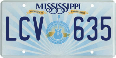 MS license plate LCV635