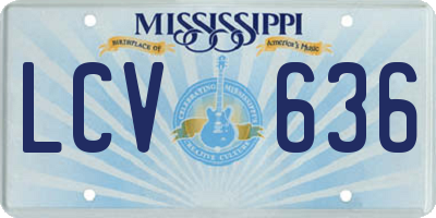 MS license plate LCV636