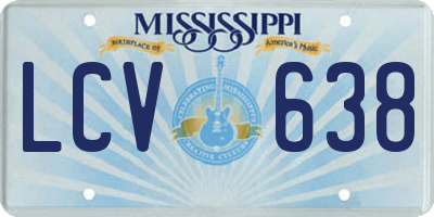 MS license plate LCV638