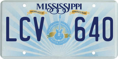 MS license plate LCV640