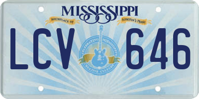 MS license plate LCV646