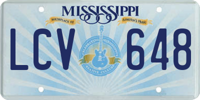 MS license plate LCV648