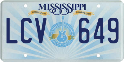 MS license plate LCV649