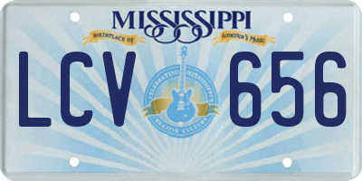 MS license plate LCV656