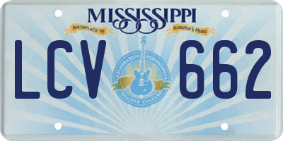 MS license plate LCV662