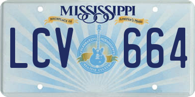 MS license plate LCV664