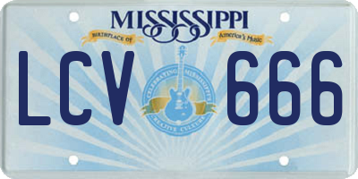 MS license plate LCV666