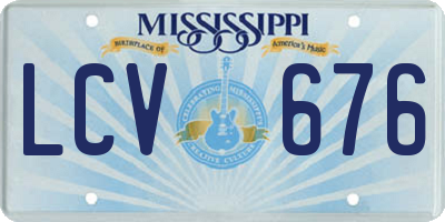 MS license plate LCV676