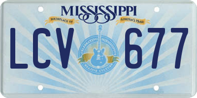 MS license plate LCV677