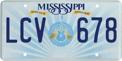 MS license plate LCV678