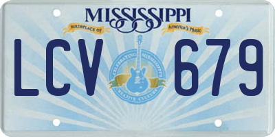 MS license plate LCV679