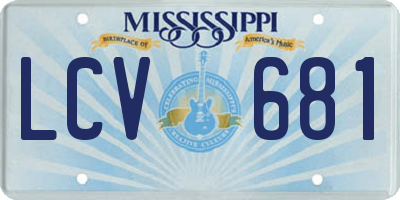 MS license plate LCV681