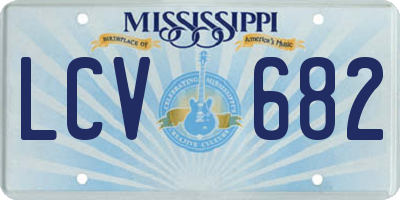 MS license plate LCV682
