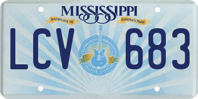 MS license plate LCV683