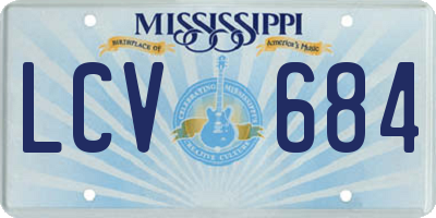 MS license plate LCV684