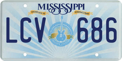 MS license plate LCV686