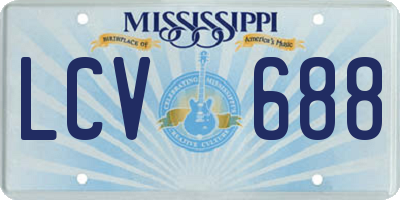 MS license plate LCV688