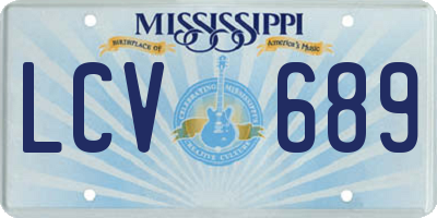MS license plate LCV689