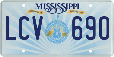 MS license plate LCV690
