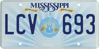 MS license plate LCV693