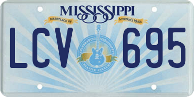 MS license plate LCV695