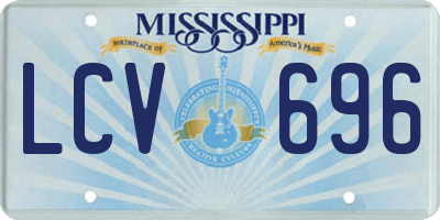 MS license plate LCV696