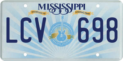 MS license plate LCV698