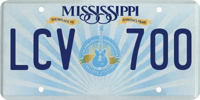MS license plate LCV700