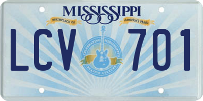 MS license plate LCV701