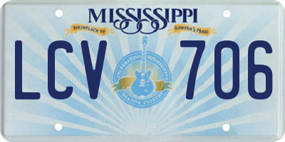 MS license plate LCV706
