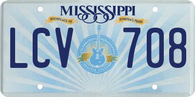 MS license plate LCV708