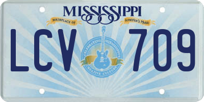 MS license plate LCV709