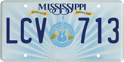 MS license plate LCV713