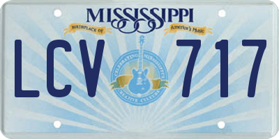 MS license plate LCV717