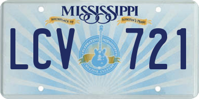 MS license plate LCV721