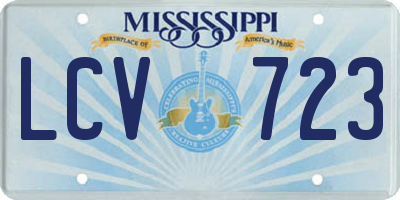 MS license plate LCV723