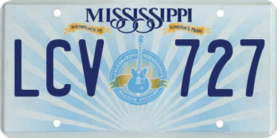 MS license plate LCV727