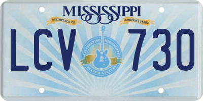 MS license plate LCV730