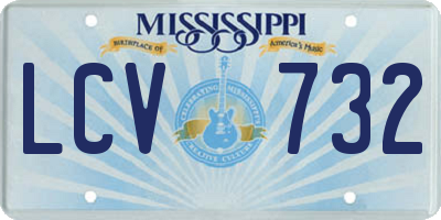 MS license plate LCV732