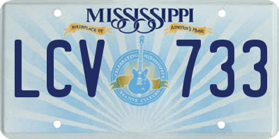 MS license plate LCV733