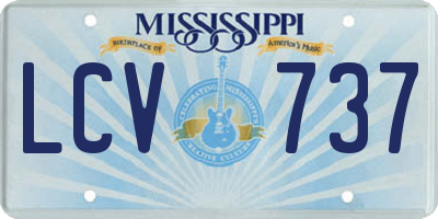 MS license plate LCV737